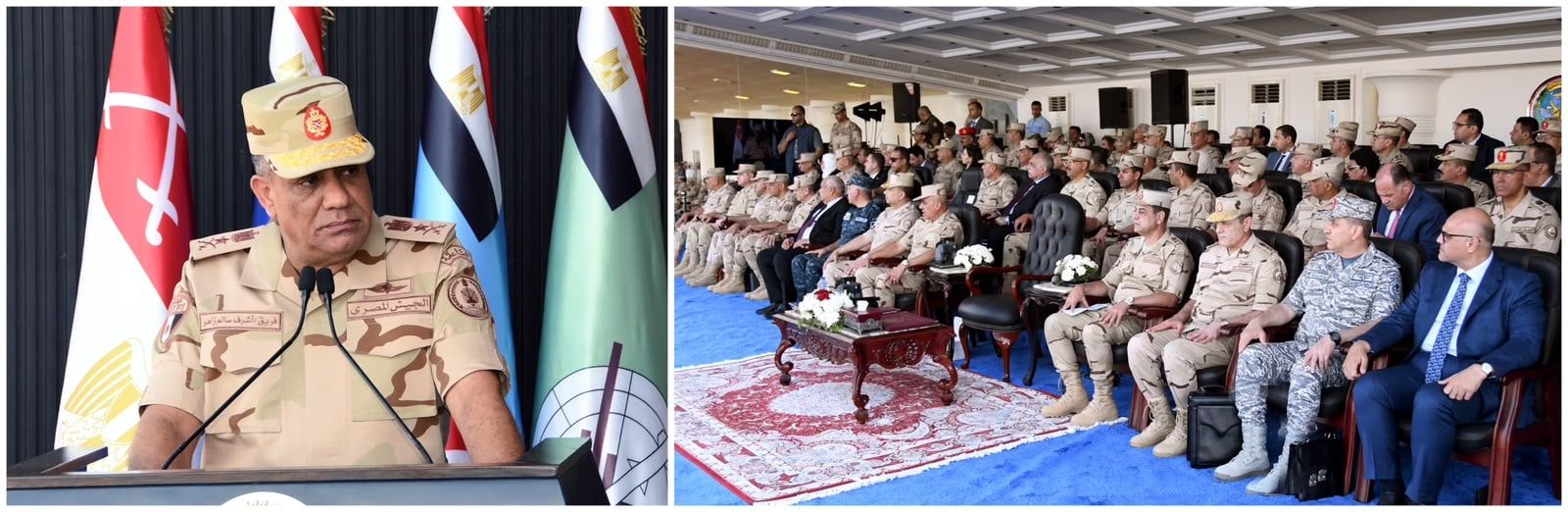 الفريق أشرف سالم زاهر يشهد تفتيش حرب لأحد تشكيلات المنطقة الشمالية العسكرية