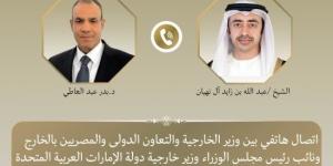وزير الخارجية المصري يتحدث هاتفياً مع نظيره الإماراتي عن التعاون والتطورات الإقليمية