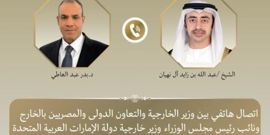 وزير الخارجية المصري يتحدث هاتفياً مع نظيره الإماراتي عن التعاون والتطورات الإقليمية