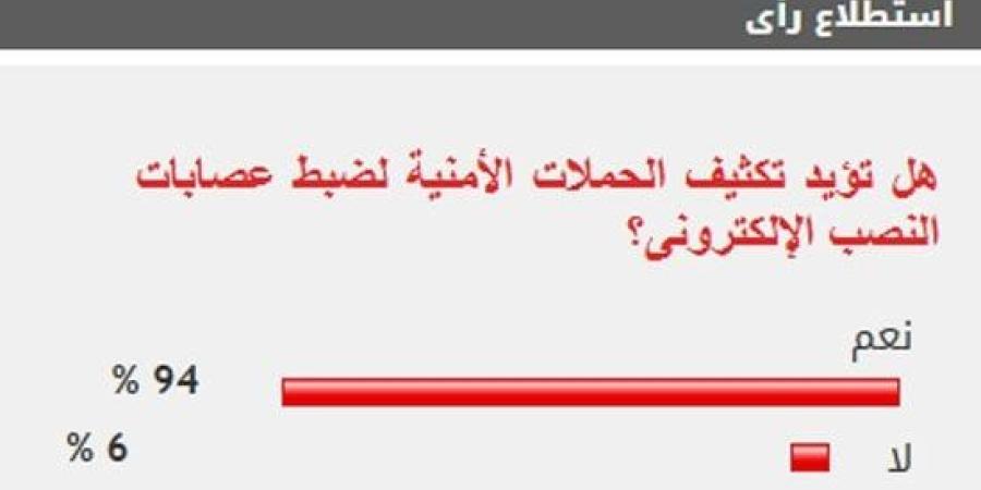 %94 من القراء يؤيدون تكثيف الحملات الأمنية لضبط عصابات النصب الإلكترونى :اليوم السابع